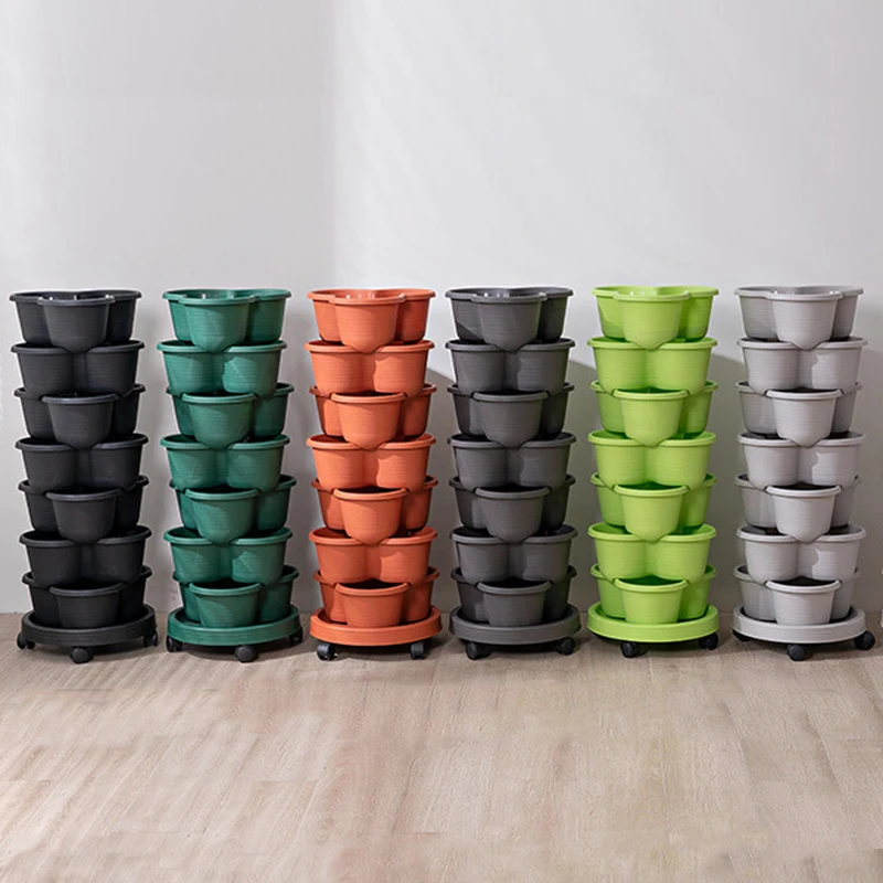 Vertical Planter Tower - Maceta Apilable para Fresas de Jardín,