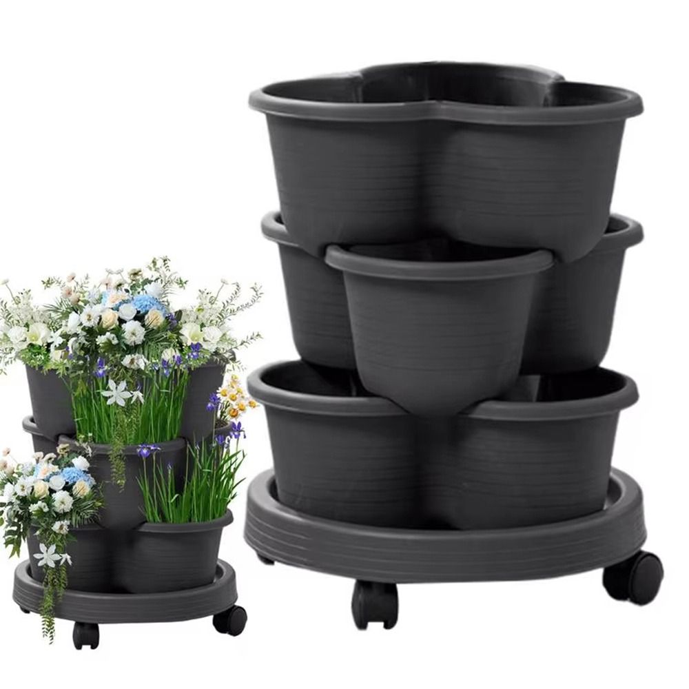 Vertical Planter Tower - Maceta Vertical Apilable de Plástico, Maceta