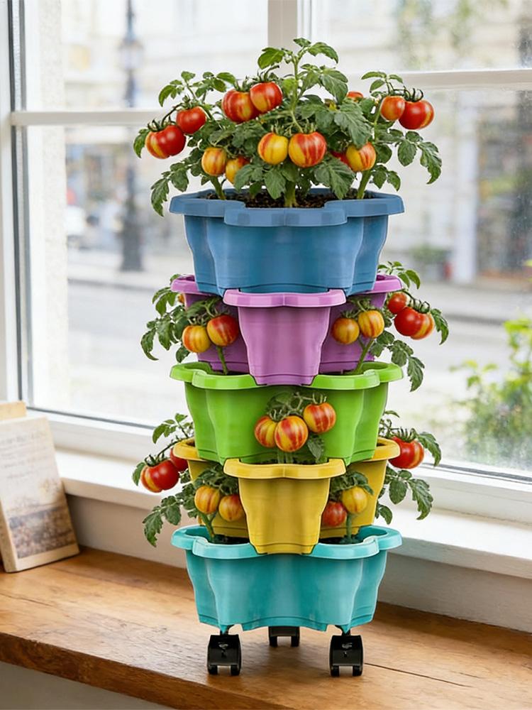 Vertical Planter Tower - Maceta Vertical de 4/5 Niveles, Maceta