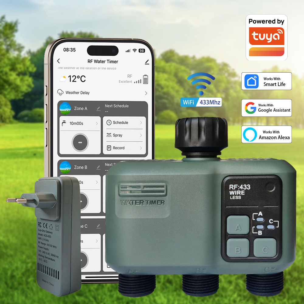 Smart Garden Timer - Temporizador de agua Tuya Wifi+RF433 de